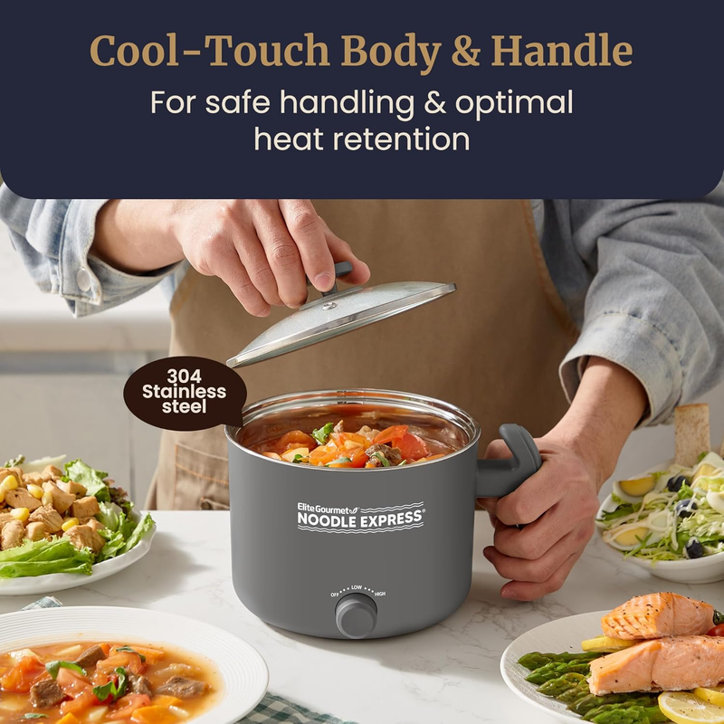 NOODLE EXPRESS Hot Pot Electric Cooker Stainless Steel Ramen Soup Stew2