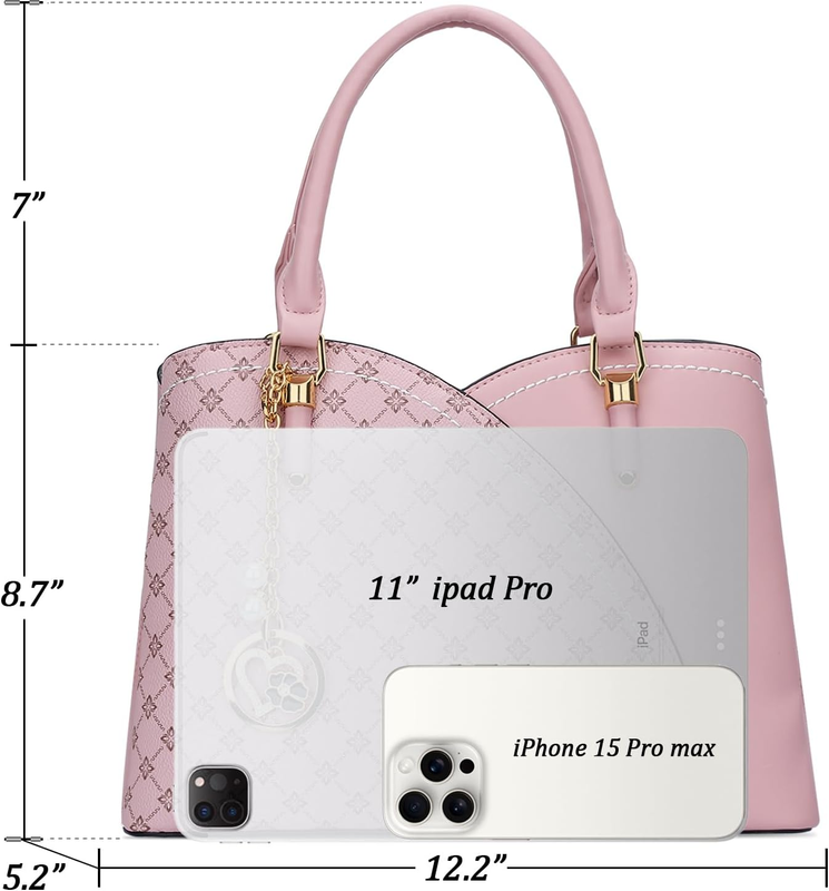 Triple Compartments Purses and Handbags for Women Fashion Ladies Satchel Shoulde4