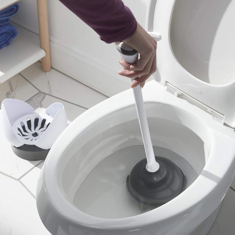 Toilet Plunger with Hideaway Caddy Bathroom Organizer & Storage Holder10