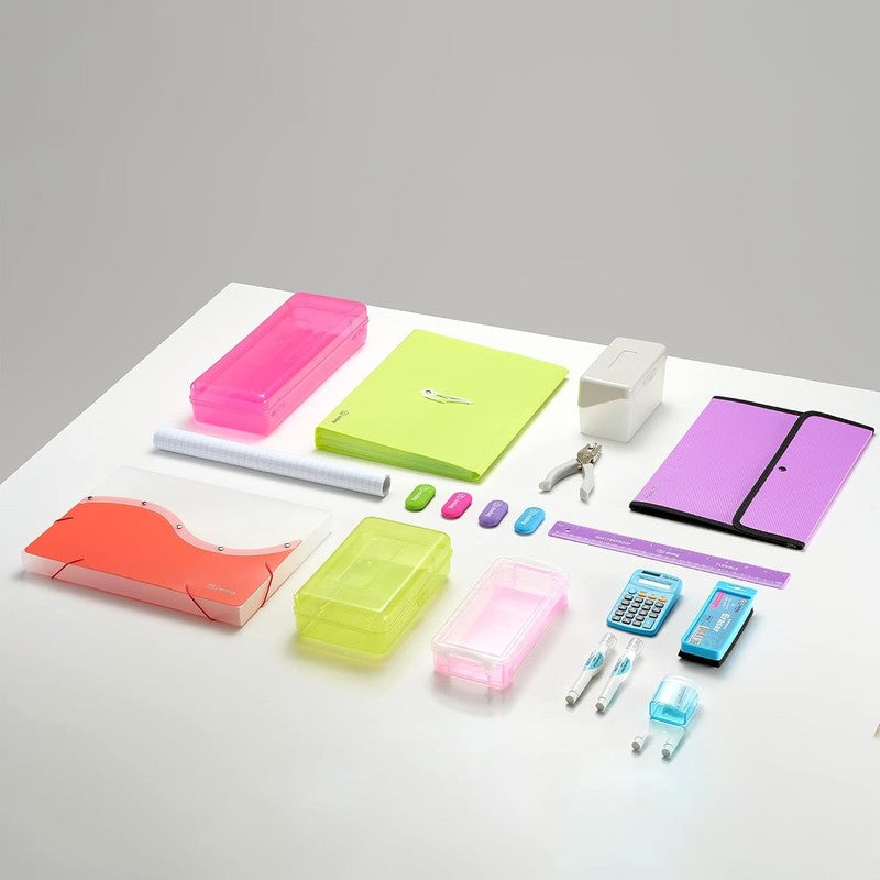 3 Ring Binder, 1.5 Inch Clear View Cover with 2 inside Pockets Binder, Colored S6