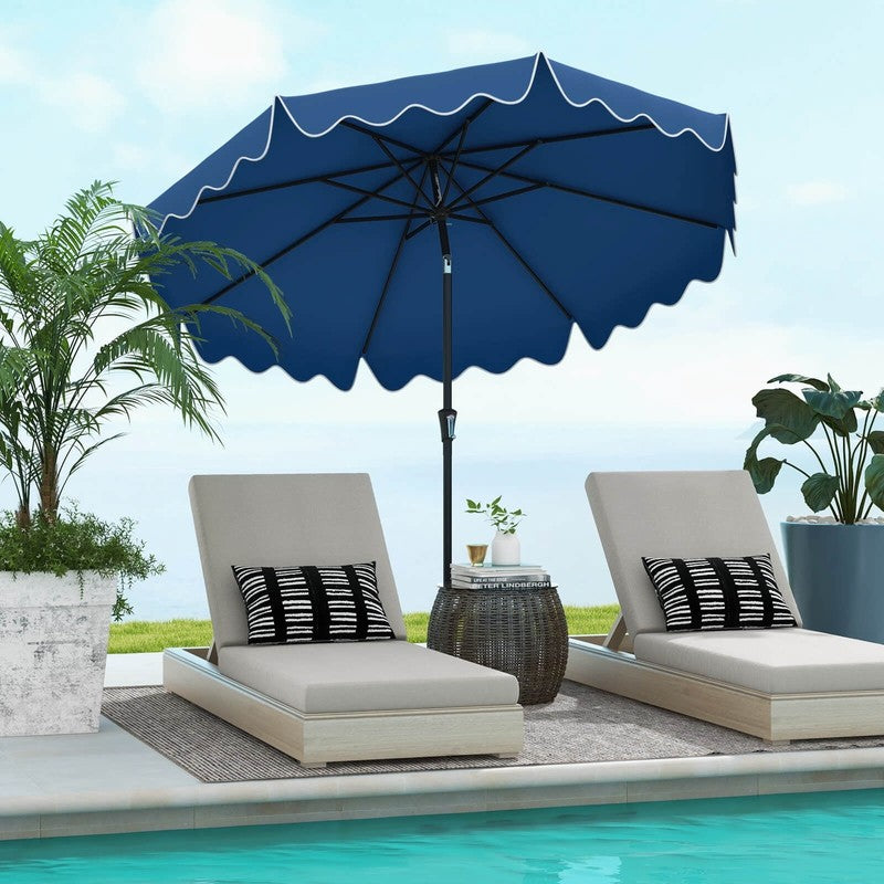 9FT 2-Tier Patio Umbrella – Sun-Protective Market Table Umbrella, Navy3