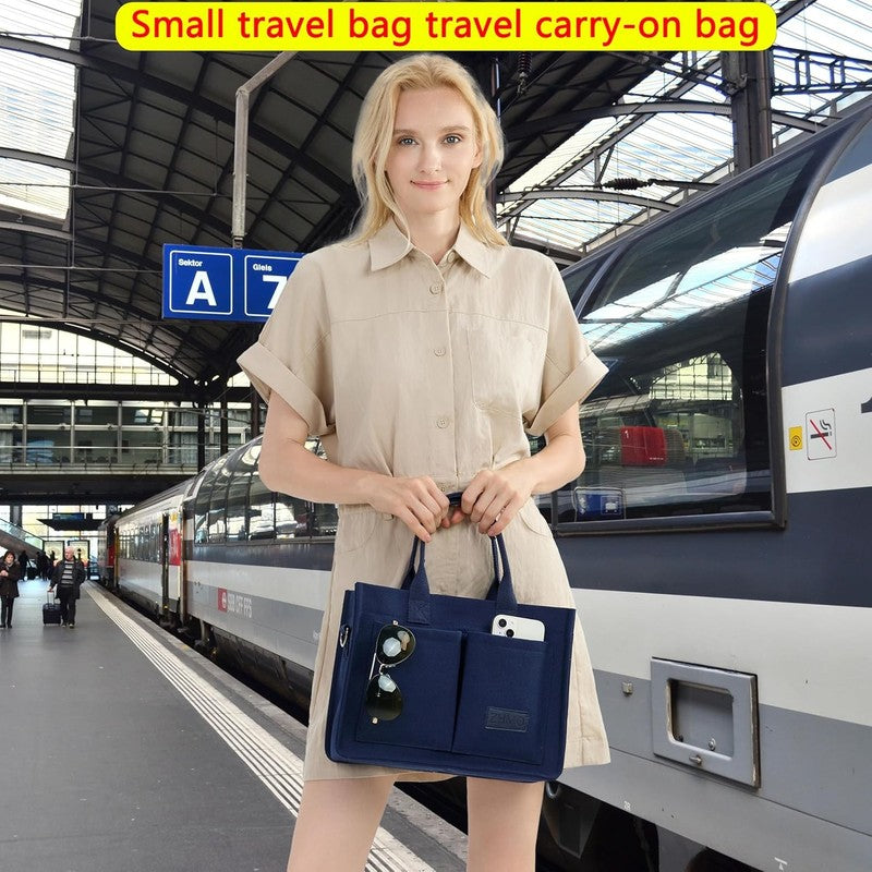 Women’s Canvas Tote Bag w/ Compartments Large Shoulder Crossbody Work Laptop Bag7
