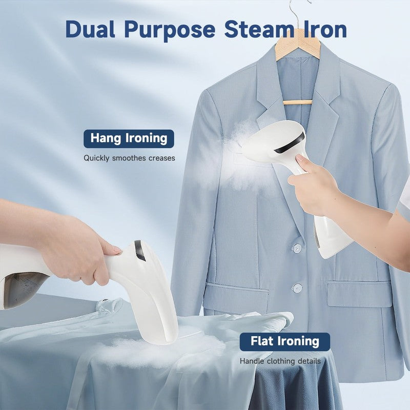 1200W Handheld Clothes Steamer w/ Lint Remover, Portable Wrinkle Remover – White3