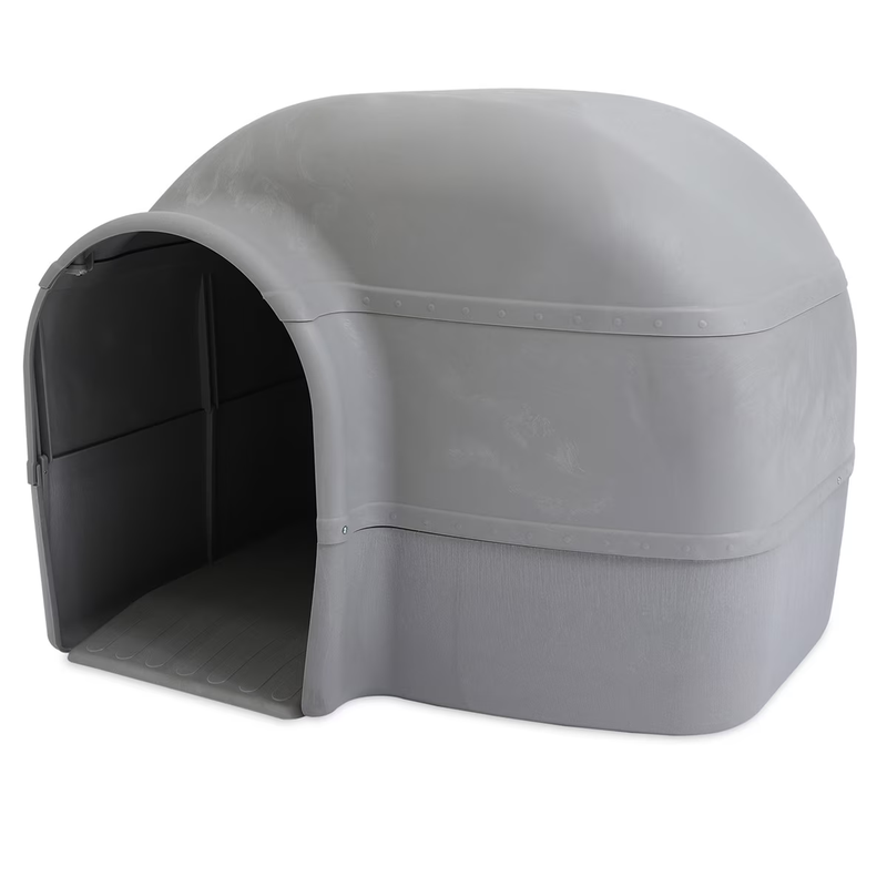 Igloo Dog House, Heavy Duty Durable Plastic, Outdoor Use, Leak-Resistant, Gray,0