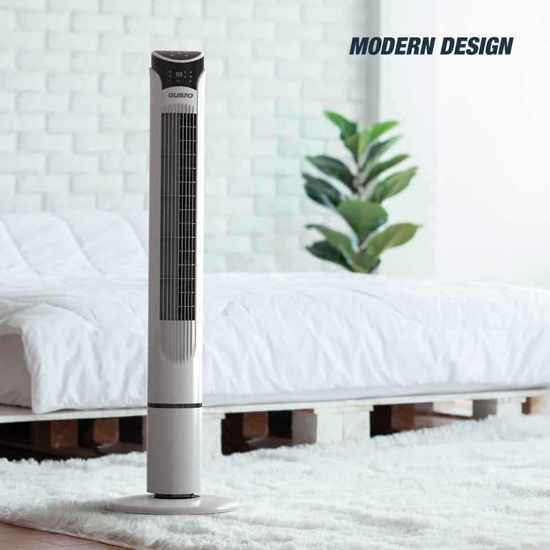 40" Smart Tower Fan, Bladeless Oscillating Standing Floor Fan with Remote, LED D8