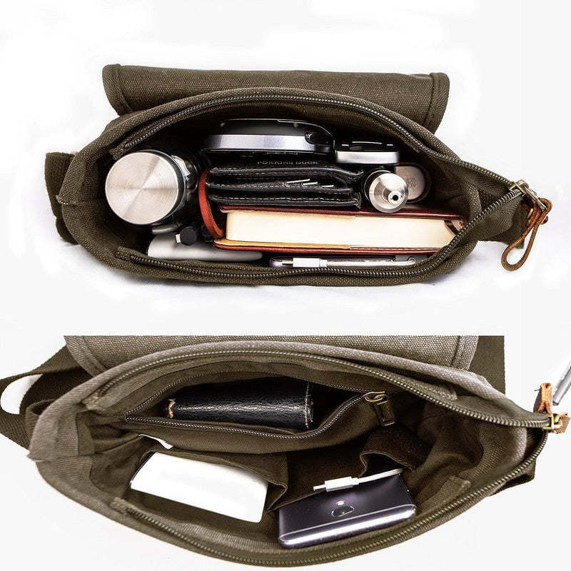 Canvas Messenger Bag Small Crossbody Travel Work Anti Theft Shoulder Phone Bag4