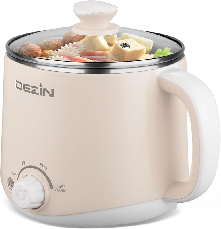 1.6L Electric Pot Ramen Cooker Stainless Steel Hot Pot Temp Control Warmer8