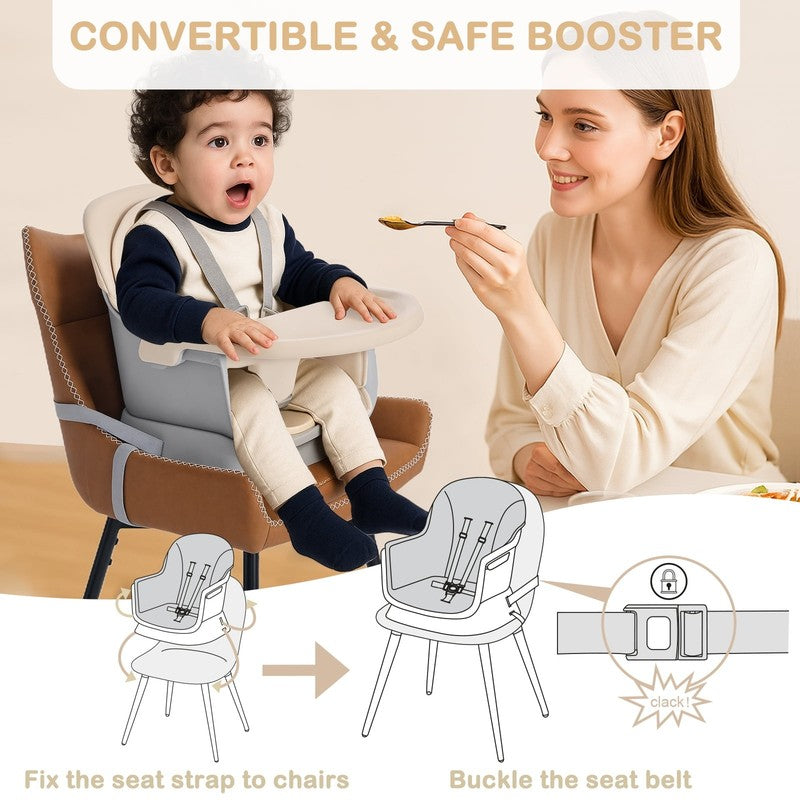 8 in 1 Baby High Chair, Toddler Dining Booster Seat for Eating, Khaki5