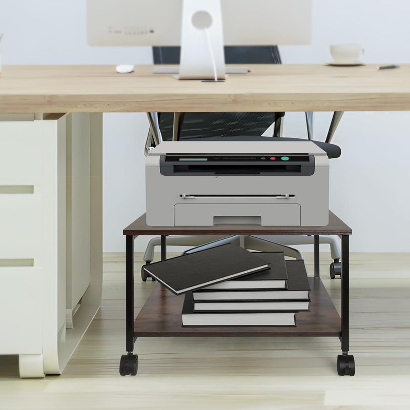 Printer Stand,19.5''X19.5''X12.8'' 2 Tier Large Printer Laser Table Heavy Duty R4