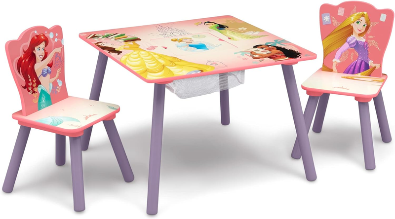 Kids Table & Chair Set with Storage 2 Chairs Princess Arts & Crafts9