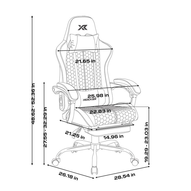 Honeycomb Faux Leather PC Gaming Chair, Black10