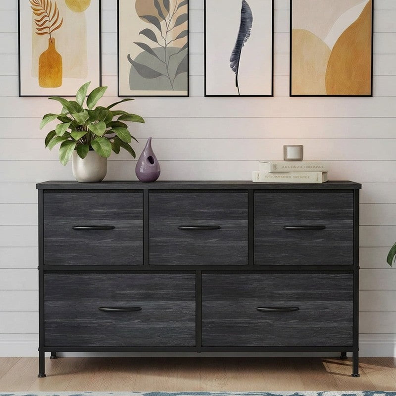 5 Drawers Fabric Dresser for Bedroom, Drawer Organizer Storage Cabinet for Close6