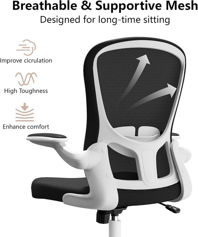 Ergonomic Mesh Office Chair Swivel Desk Chair Flip Up Arms Lumbar Support5