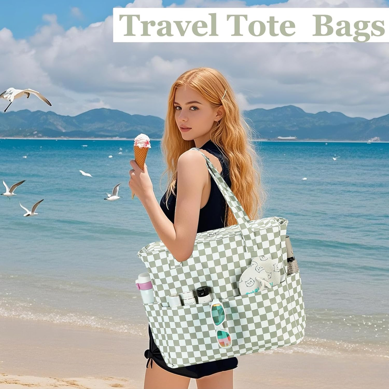 Large Beach Tote Bag Waterproof Women Swim Gym Grocery Travel Bag3