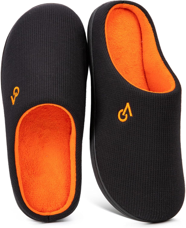 Men'S Two Tone Memory Foam House Slippers Indoor Outdoor Durable Rubber Sole8