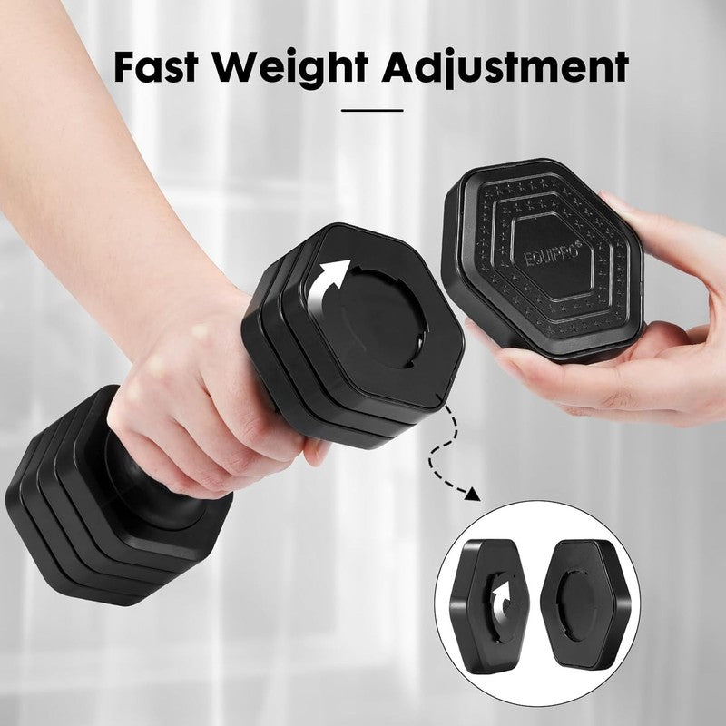 4-in-1 Adjustable Dumbbells Set 2-5lb TPU Handle Home Gym Women Fitness Black5
