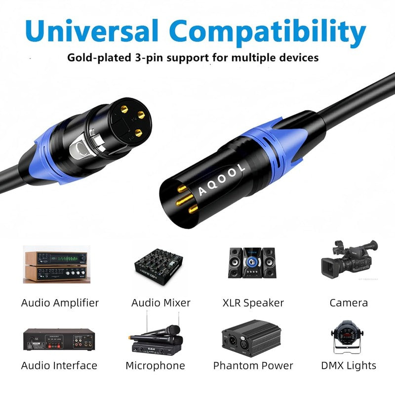 4 Pack XLR Cables 25FT Mic Cord Male to Female Balanced Audio Cable2