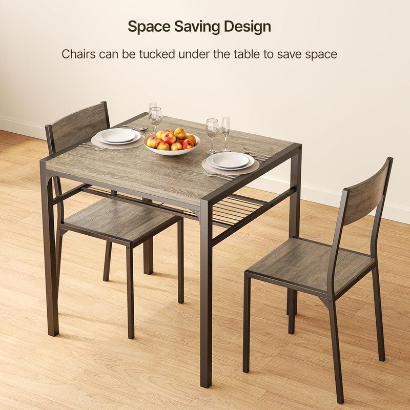 Dining Table Set for 2, 3 Piece Kitchen Table with 2 Chairs for Small Space, Apa3