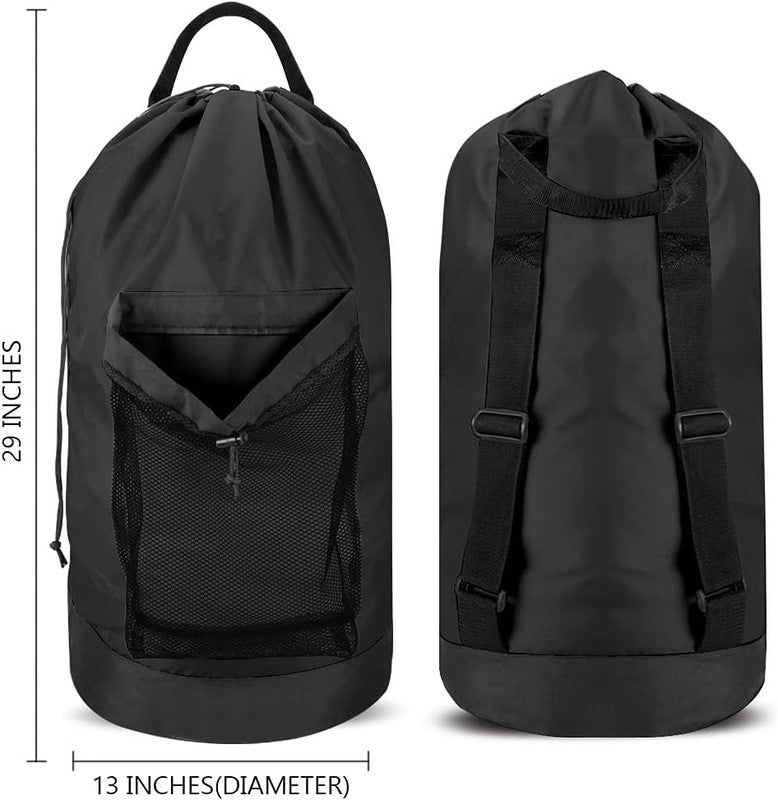 Backpack Laundry Bag with Straps & Mesh Pocket, Durable Nylon Clothes Hamper1