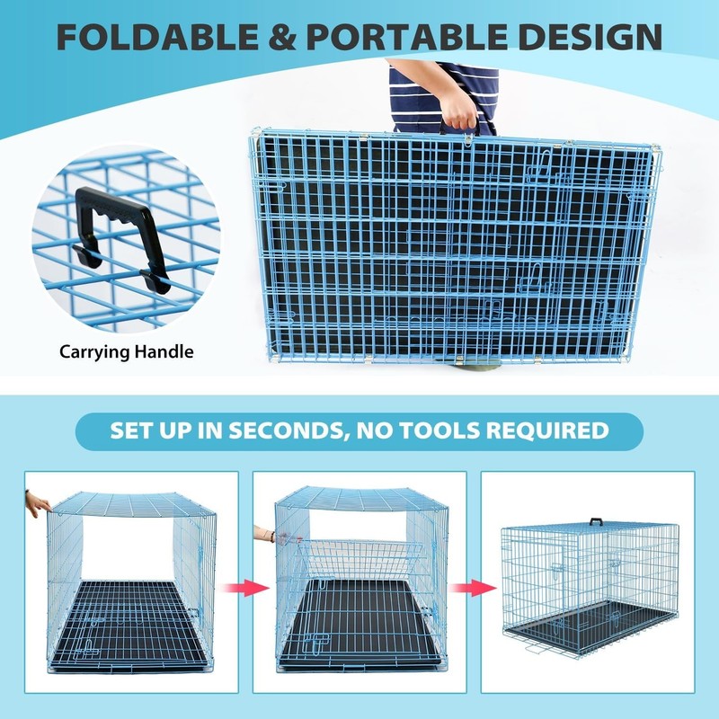 Large 36" Pet Cage with Plastic Tray and Handle5