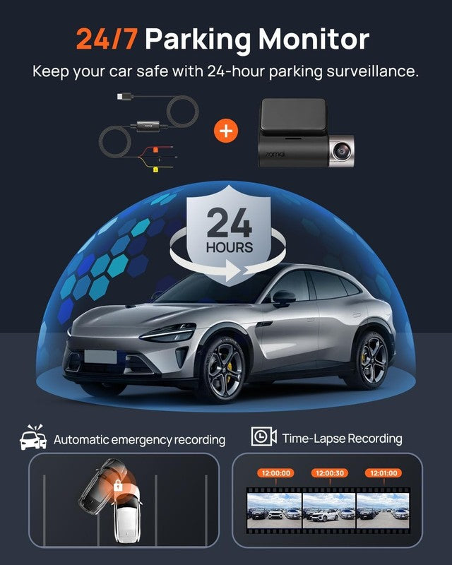 2.7K Front/Rear Dash Cam A500S Sony IMX335 GPS WiFi ADAS Night Vision 2" IPS6