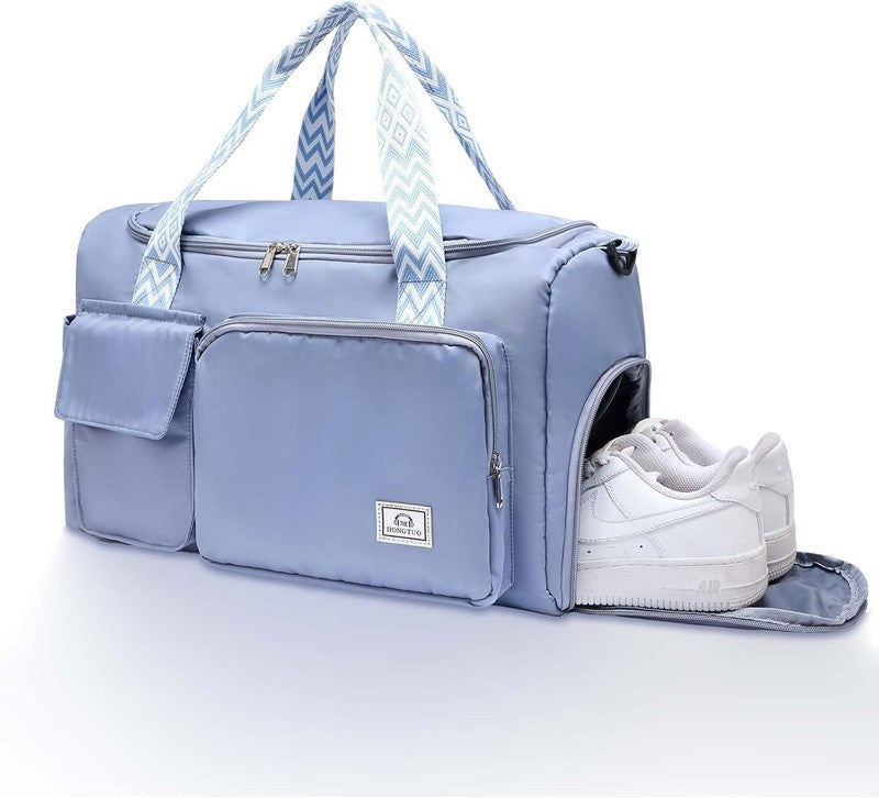 Women Gym Duffle Bag Travel Weekender Carry On w/ Shoe Compartment5