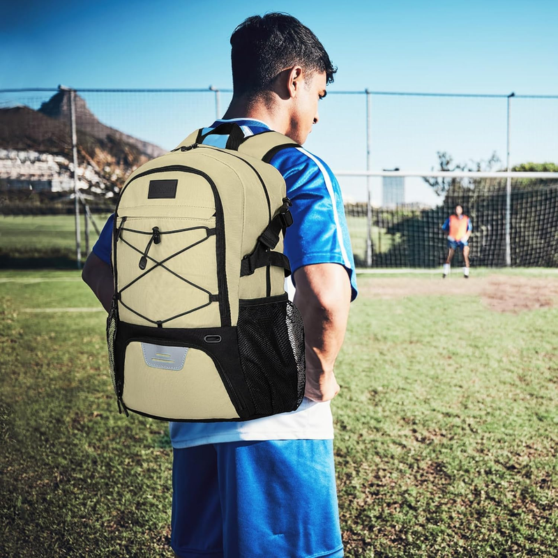 Soccer Basketball Backpack w/ Ball & Shoe Compartment Sports Travel Bag5