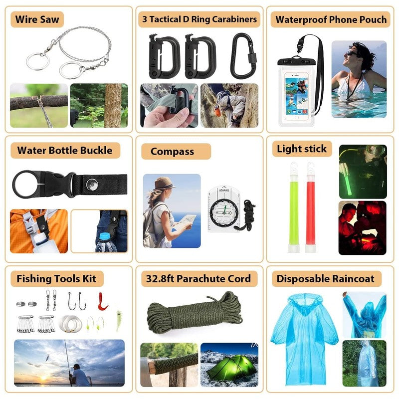 250PCS Survival Kit with Molle Bag – Emergency Gear Set for Camping & Outdoor2