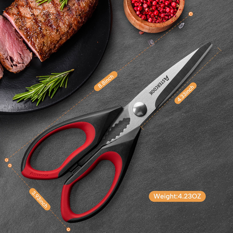 2PCS Kitchen Scissors Heavy Duty Food Shears Serrated Blade Dishwasher Safe1