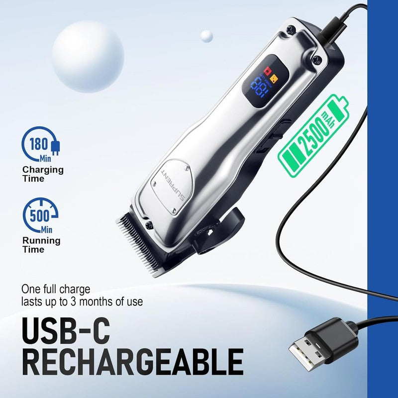 Cordless Hair Clippers for Men | Professional Barber Trimmer with LED Display3