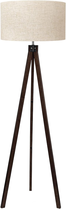 Wood Tripod Floor Lamp Mid Century Modern Standing Lamp Walnut Flaxen9