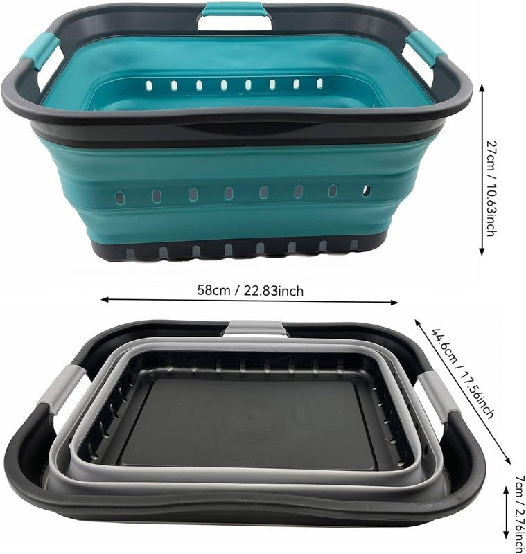 42L Collapsible Plastic Laundry Basket Foldable Portable Space-Saving Hamper8