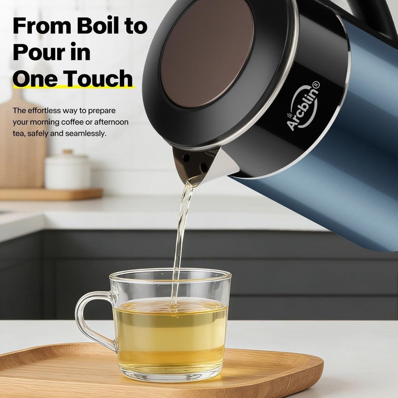 Electric Kettle 1.8L 1350W Double Wall Stainless Steel Auto Shut Off Dry Blue5
