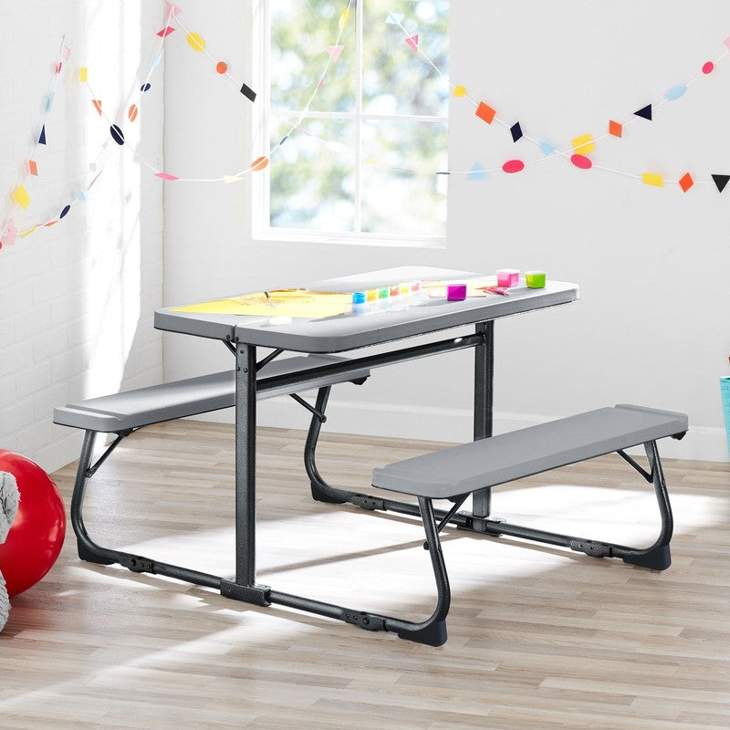 Folding Kid'S Picnic Activity Table for Ages 3-8, Gray9