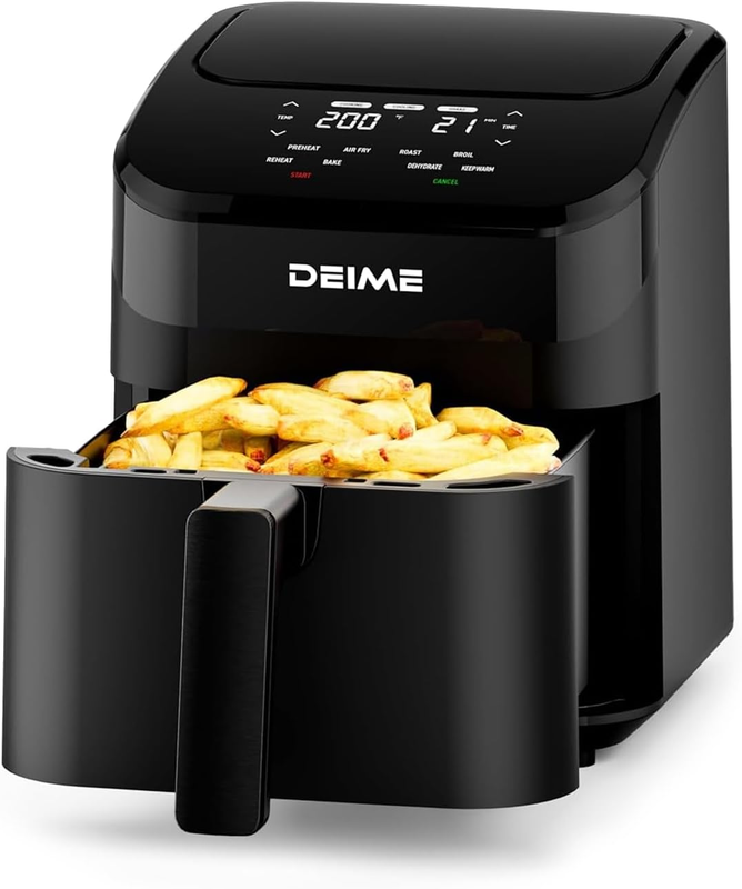 4.5Qt Small Air Fryer Digital Compact Nonstick Dishwasher Safe Toast Rack Black9