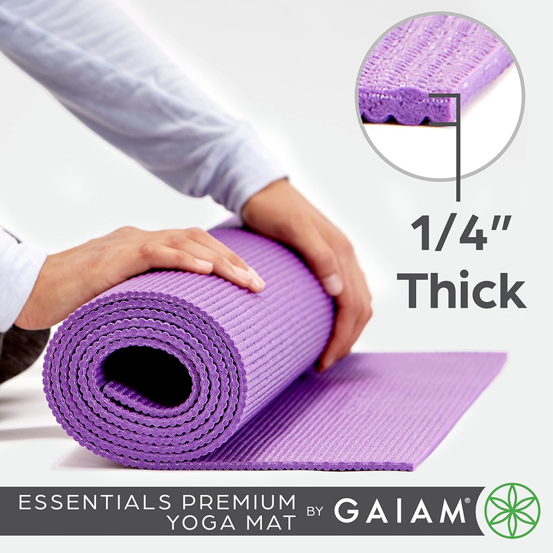 Premium Yoga Mat 72"x24" Non Slip Fitness Exercise Mat w/ Carry Sling Strap 1/4"2