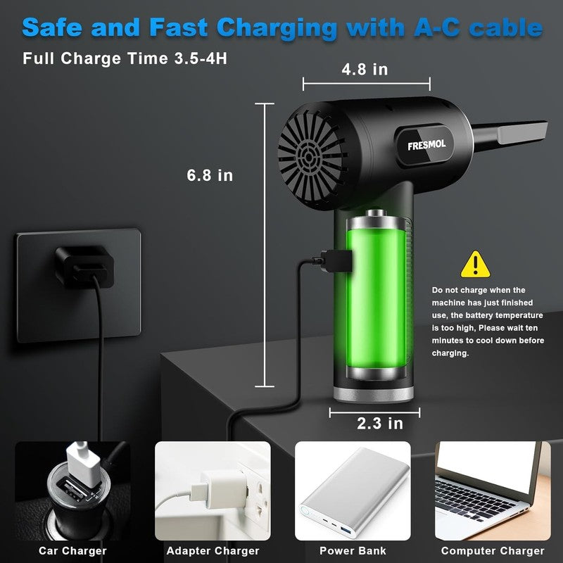Compressed Air Duster-3 Gear Adjustable 100000RPM Electric Air Duster with LED L4
