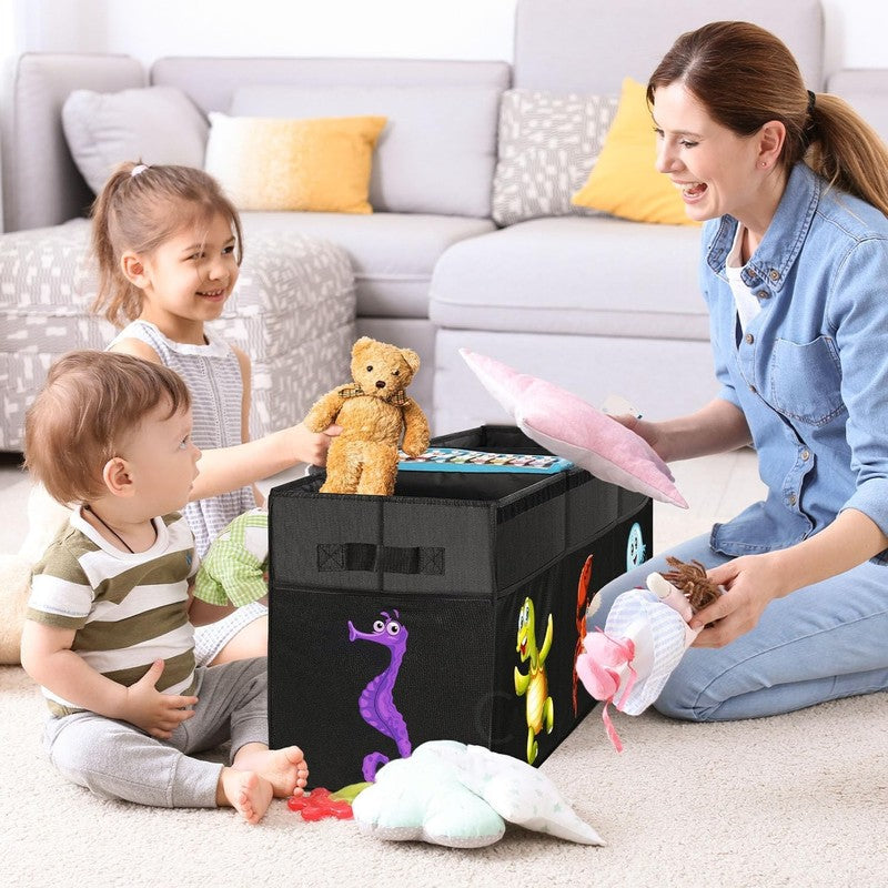 Extra Large Toy Box Collapsible 155L Kids Storage Organizer Bin Black8