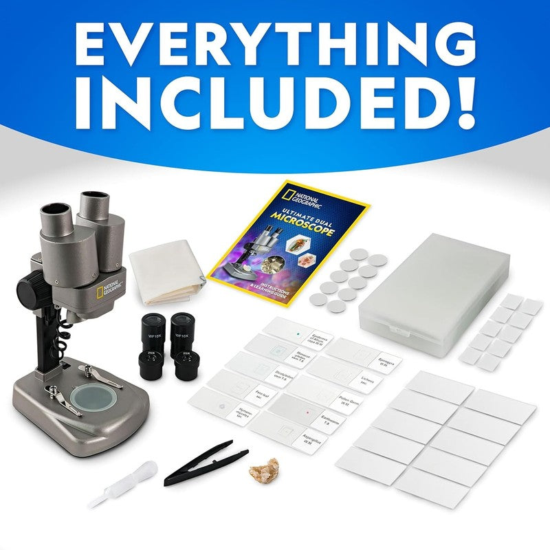 Kids Microscope Kit NG Dual LED 50+ Pc Science Kit w/Prepared & DIY Slides5