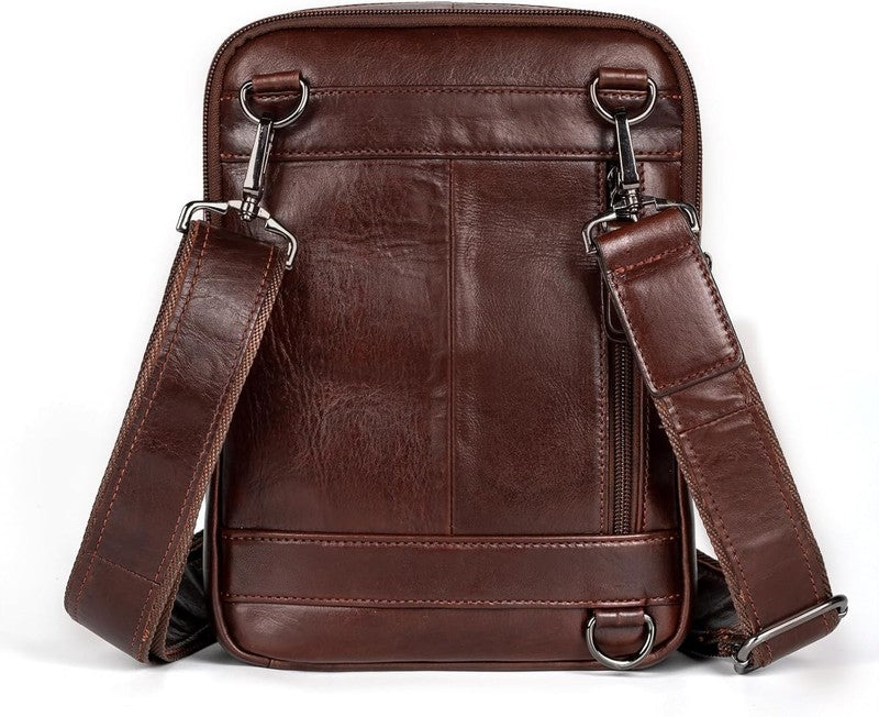 Leather Messenger Bag Men Small Sling Shoulder Crossbody Man Purse Pack5