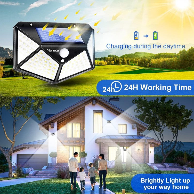Solar Motion Sensor Lights 6 Pack, 100 LED Waterproof Outdoor Security Lights1
