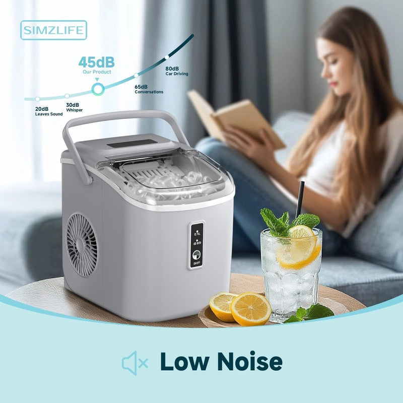 Portable Countertop Ice Maker with Handle 26Lbs/24H 9 Bullet Ice Self Cleaning5