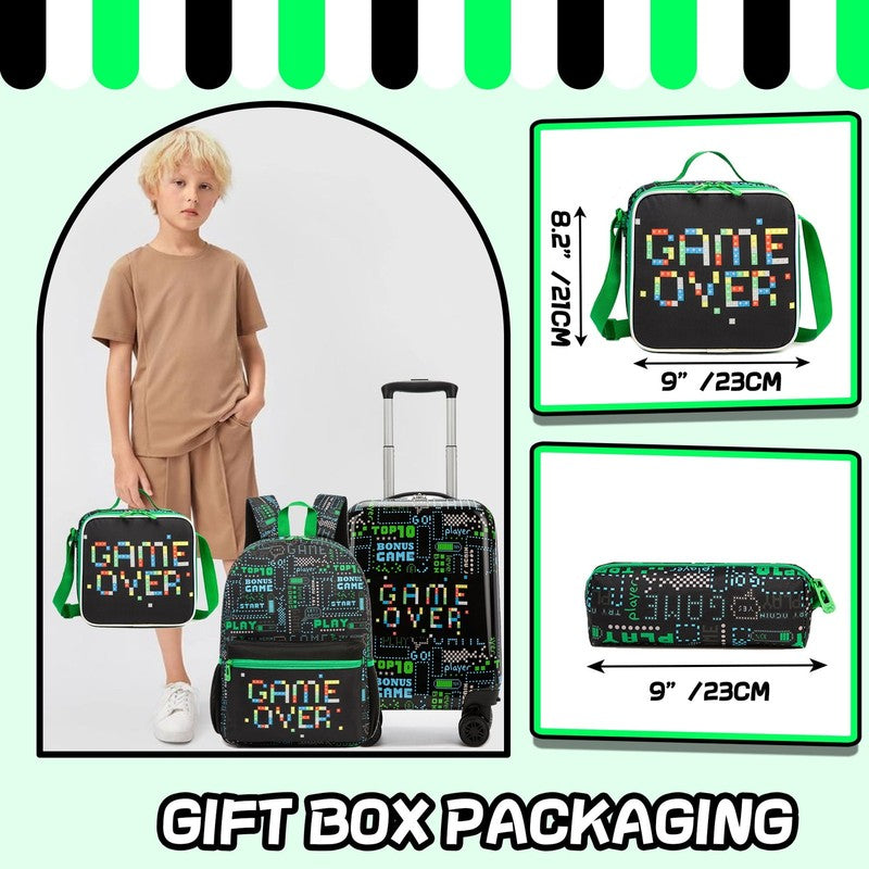 Kids Carry on Luggage Sets for Boys Hardshell Suitcases with Wheels Toddler Back3