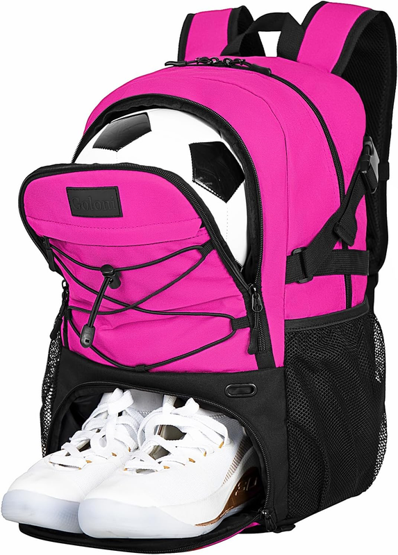 Soccer Basketball Backpack w/ Ball & Shoe Compartment Sports Travel Bag6