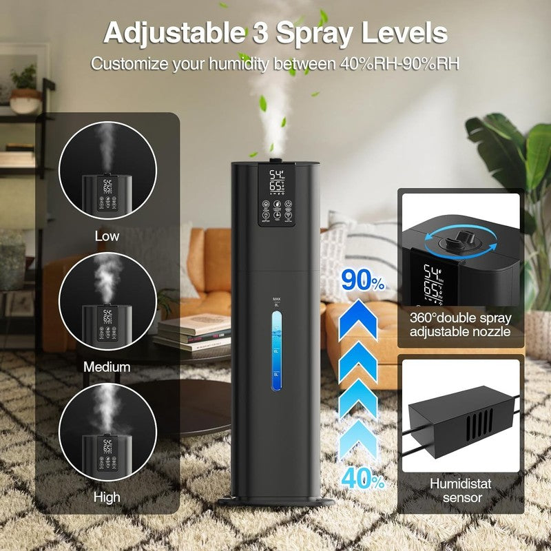 8L Smart Cool Mist Humidifier Large Room Top Fill App Remote Quiet 3 Speed4