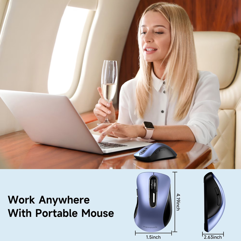 2.4GHz Wireless Mouse 1200 DPI 5 Button USB Receiver PC Laptop Sky Blue4