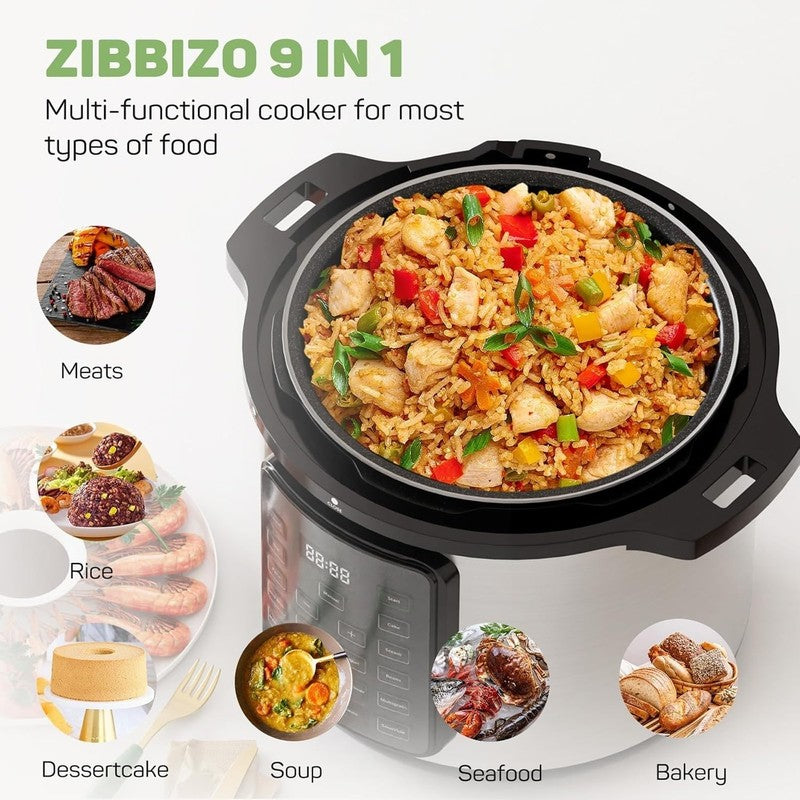 6 Quart Electric Pressure Cooker, 12-in-1 Multicooker & Slow Cooker3