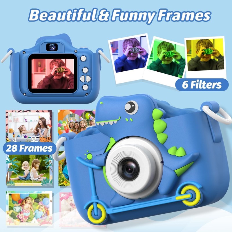Kids Digital Camera Toy 1080P Video Selfie Gift for Boys & Girls 3 12 Blue4