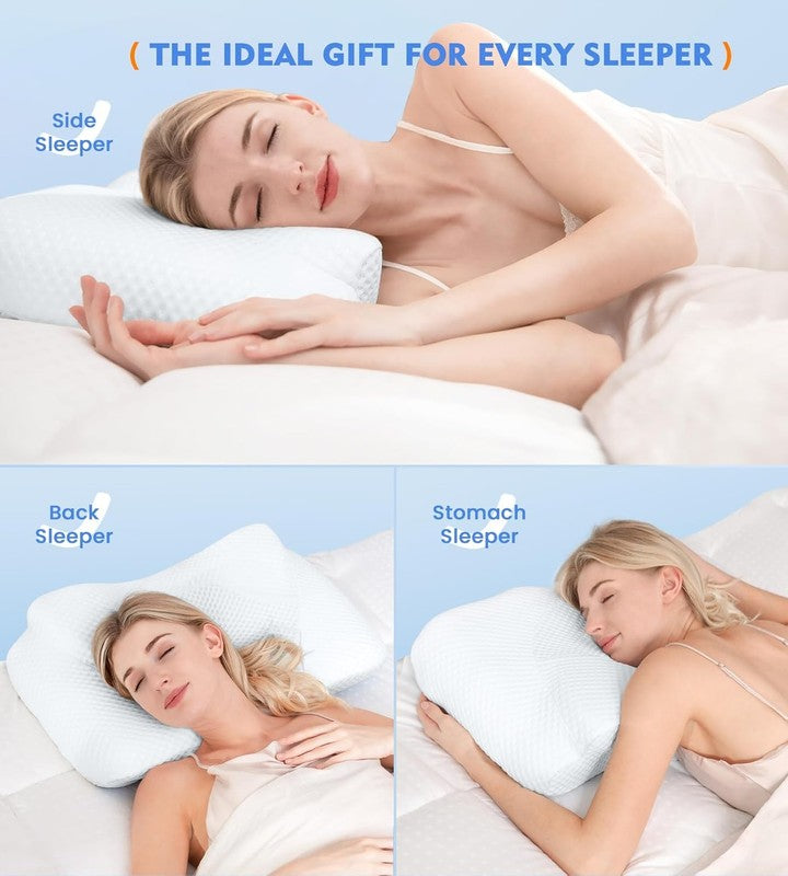 Cervical Neck Pillow Memory Foam Cooling Ortho Support for Side Back Sleepers6