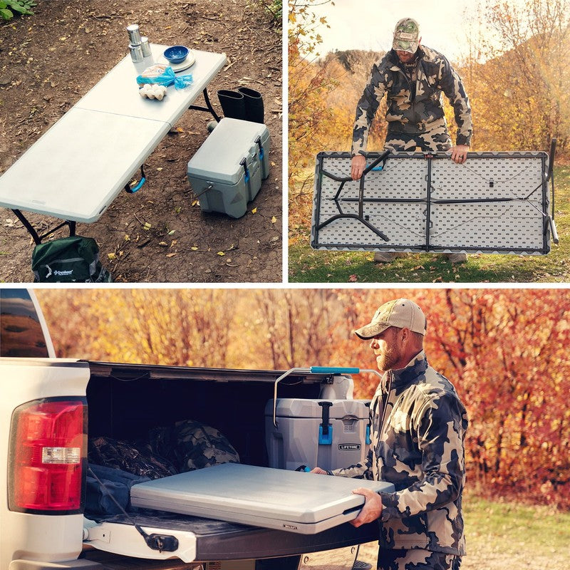 “ 5 Foot Fold In Half Table – Portable Indoor/Outdoor Utility Table for Camping,7